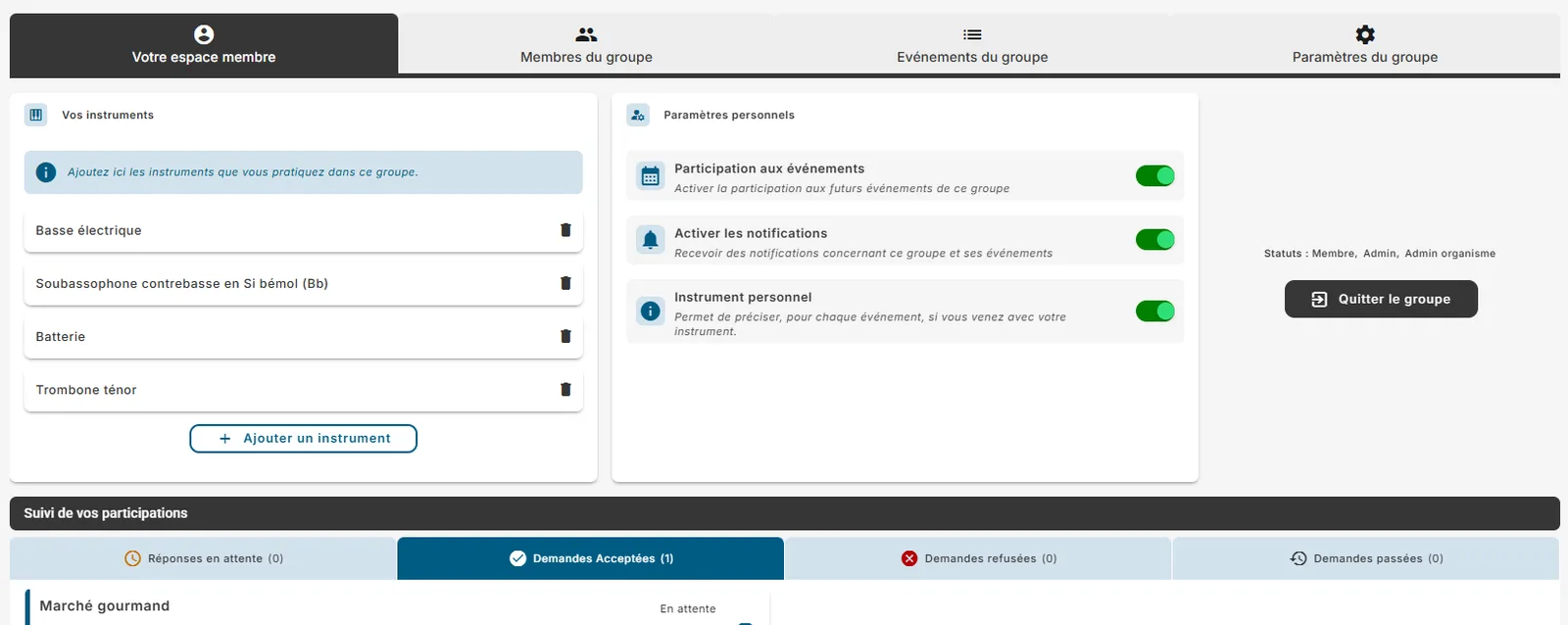 Capture Espace Membre