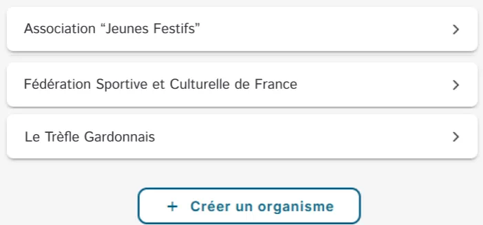 Capture Liste Organismes
